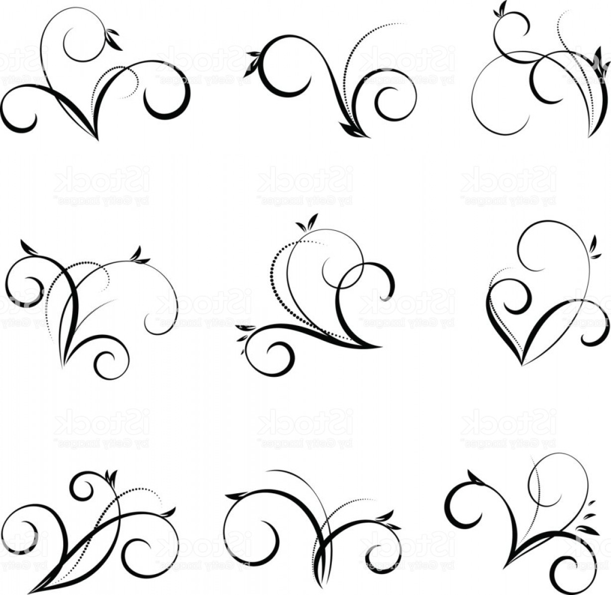 1228x1194 Vector Flourishes And Swirls Collection Decorative Elements