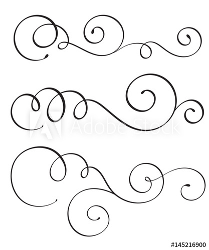 417x500 Set Of Vintage Flourish Decorative Art Calligraphy Whorls For Text