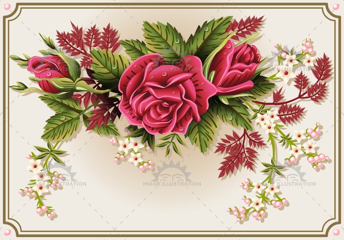 690x481 Roses Frame Vintage