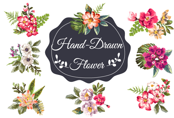 Hand Drawn Flower Vintage Vector Free Download 570x388 Hand Drawn Flower Vintage Vector Free Download