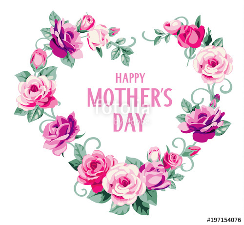 Happy Mothers Day Text Decorative Holiday Card With Vintage 500x461 Happy Mothers Day Text Decorative Holiday Card With Vintage