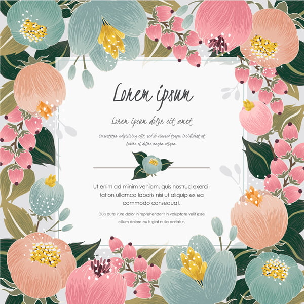 Vintage Frame With Retro Flower Vector Material Free 600x600 Vintage Frame With Retro Flower Vector Material Free