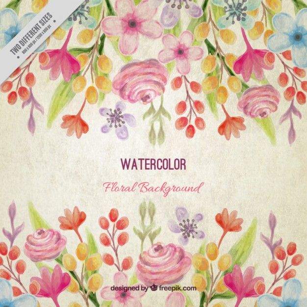 Vintage Watercolor Floral Background With Leaves Vector Free 626x626 Vintage Watercolor Floral Background With Leaves Vector Free