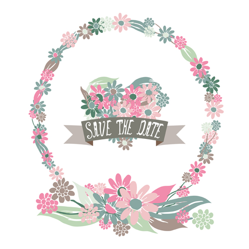 500x500 Vintage Flower Heart Shaped And Frames Vector Free Download