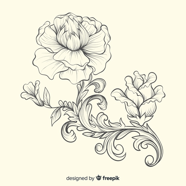 626x626 Baroque Vintage Flower Vector Free Download