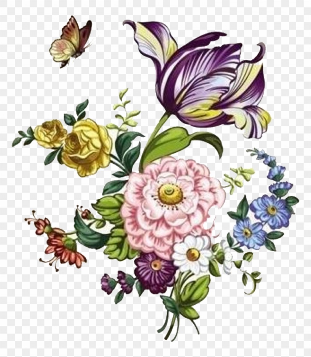 Цветочный орнамент в цвете