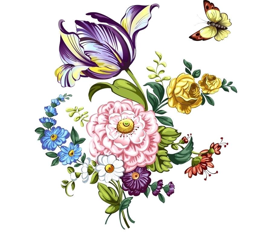 900x780 Flowers Vintage Vector Png