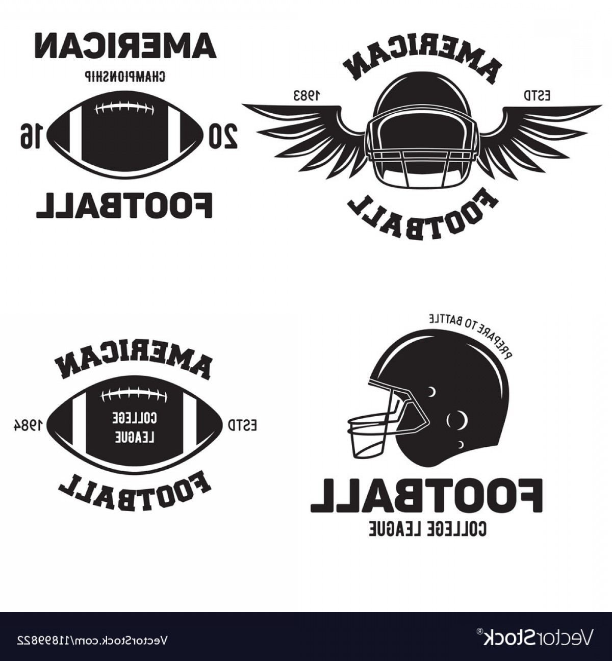 1200x1296 Retro Vintage American Football Emblems Set Logos Vector Soidergi
