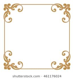 260x280 Premium Gold Vintage Baroque Ornament Frame Border Borders