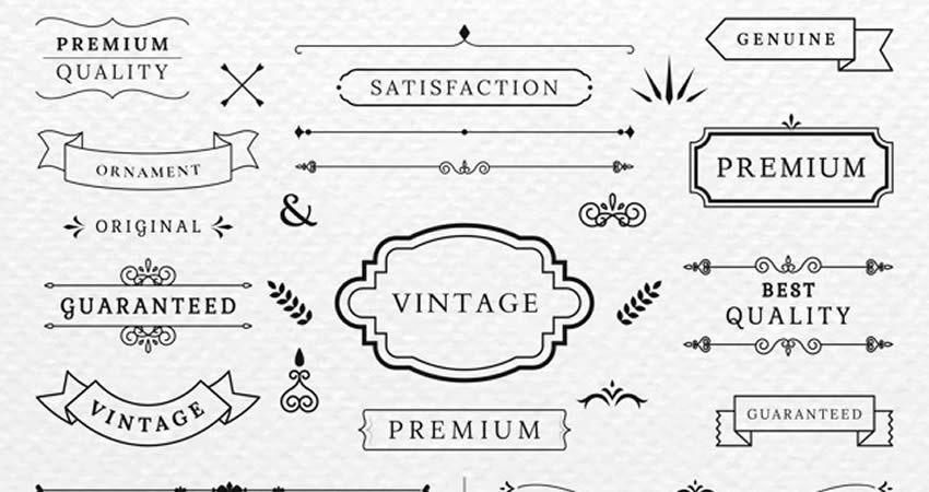 850x450 Free Ornaments, Frames Borders Vector Templates