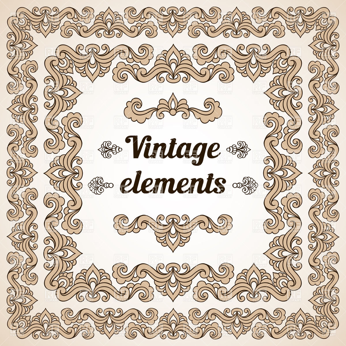 1200x1200 Square Vintage Frame With Ornamental Border Vector Image