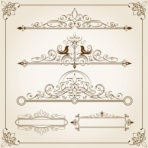 500x500 Vintage Calligraphic Frames With Border Vector Free Download