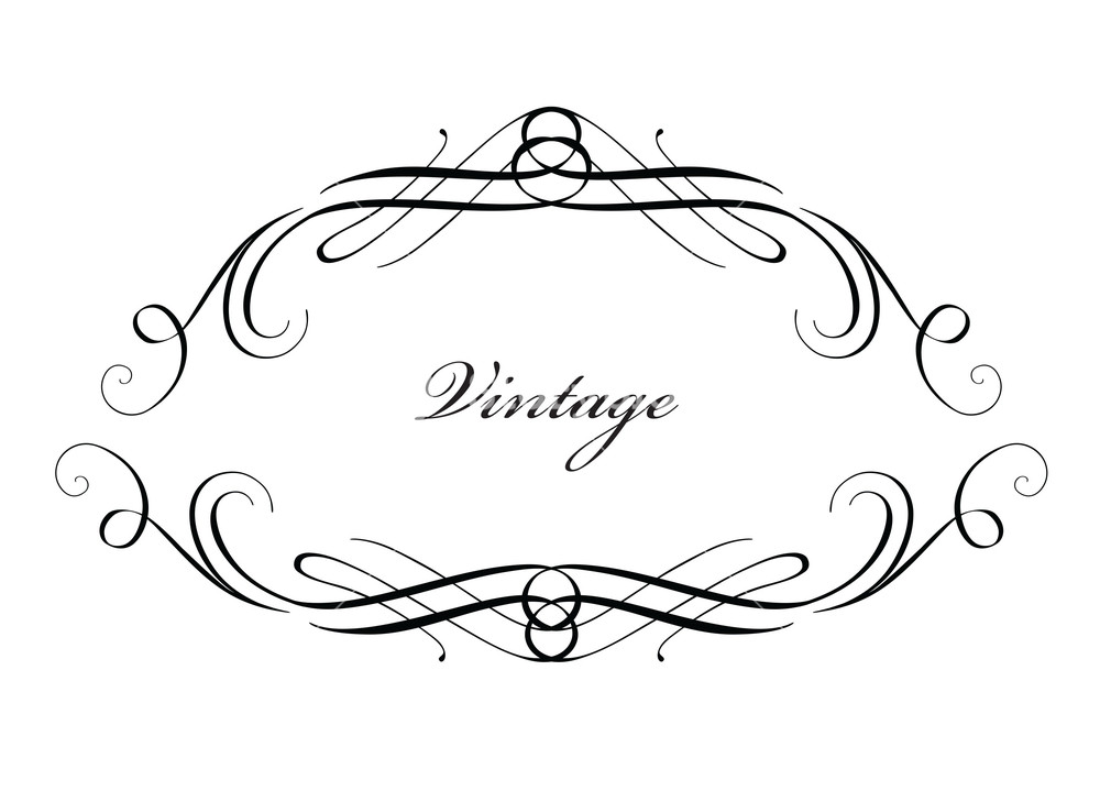1000x719 Vintage Calligraphic Frame Vector Illustration Royalty Free Stock