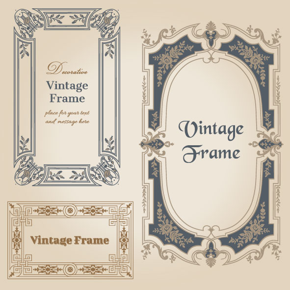 591x591 Set Of Decorative Vintage Frame Vector Graphics Free Download