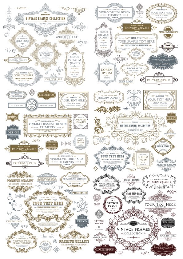 595x842 Vintage Frame Collection Free Vector Cdr Free Download Vector