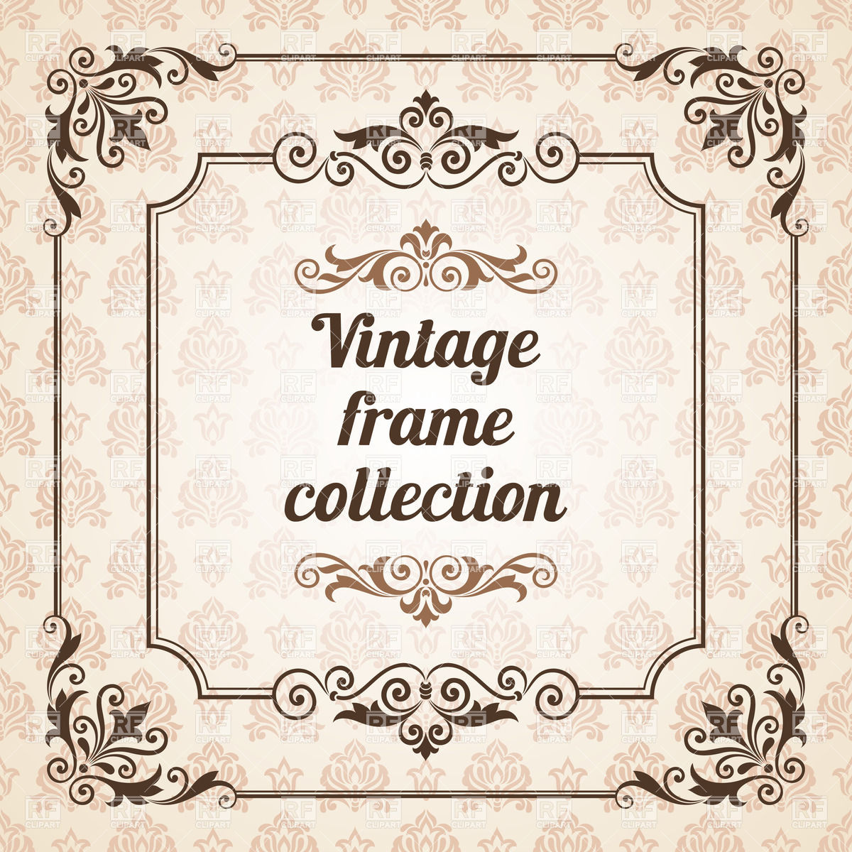1200x1200 Vintage Frames And Design Elements Vector Image Of Design Elements