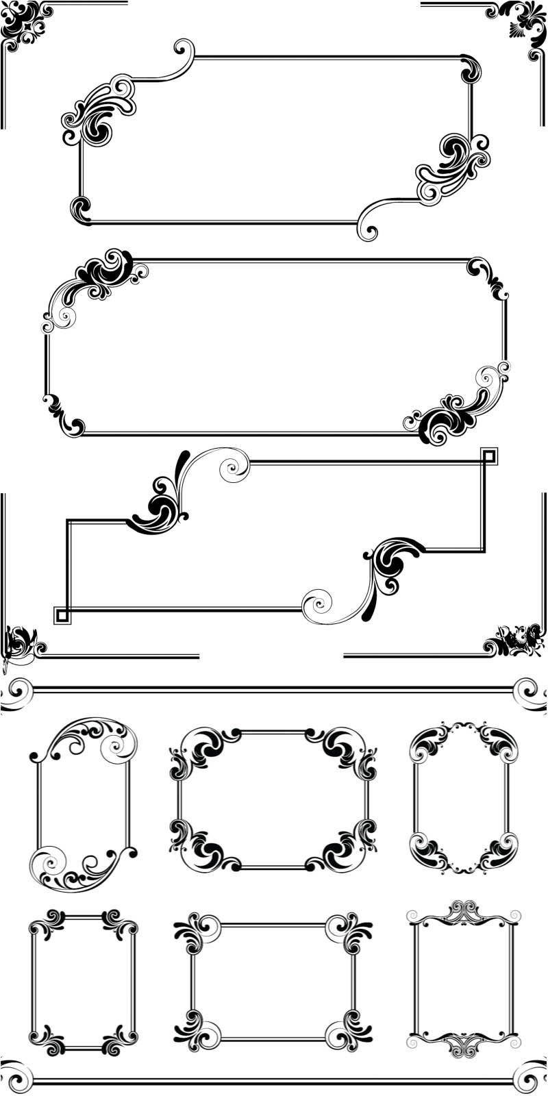 800x1600 Collection Stylish Vintage Frames Vector Vector Free Nothing