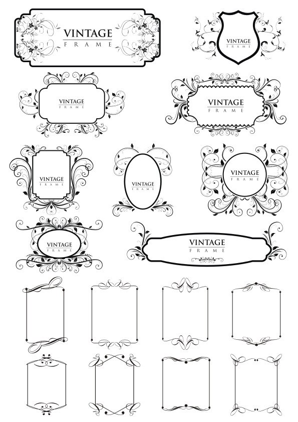 595x842 Vintage Frame Borders Free Vector Cdr Free Download Vector