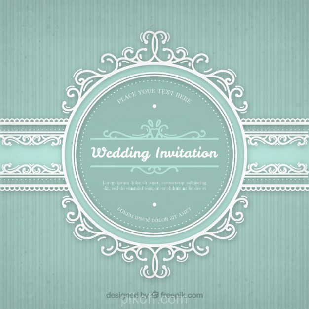 626x626 Wedding Invitation With Vintage Frame Vector Free Download