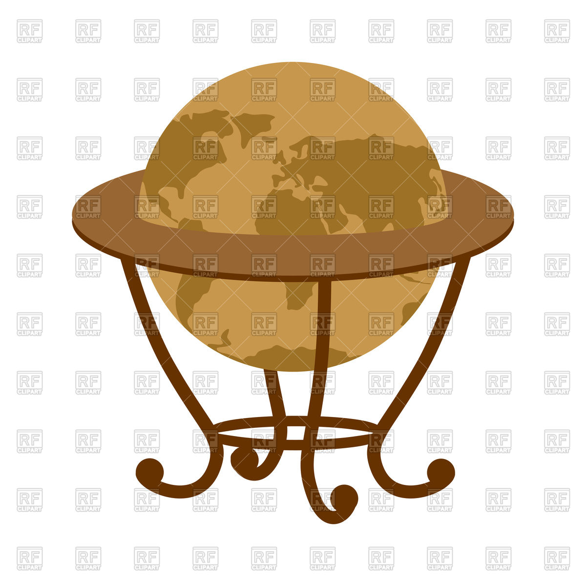 1200x1200 Antique Vintage Globe On Stand Vector Image Of Objects