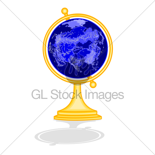 500x500 Globe Asia At Night Vector Gl Stock Images