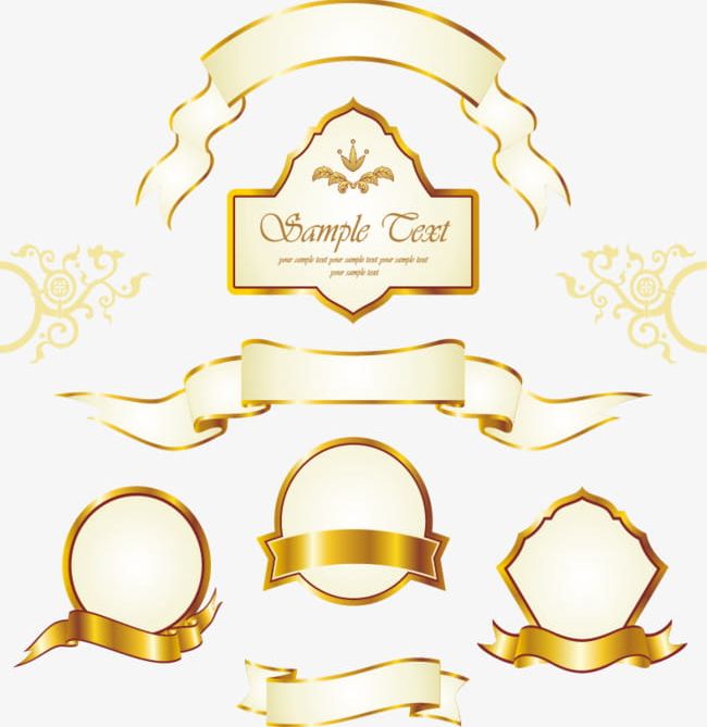 650x669 Vintage Gold Frame Label Png, Clipart, Colored Ribbon, Frame