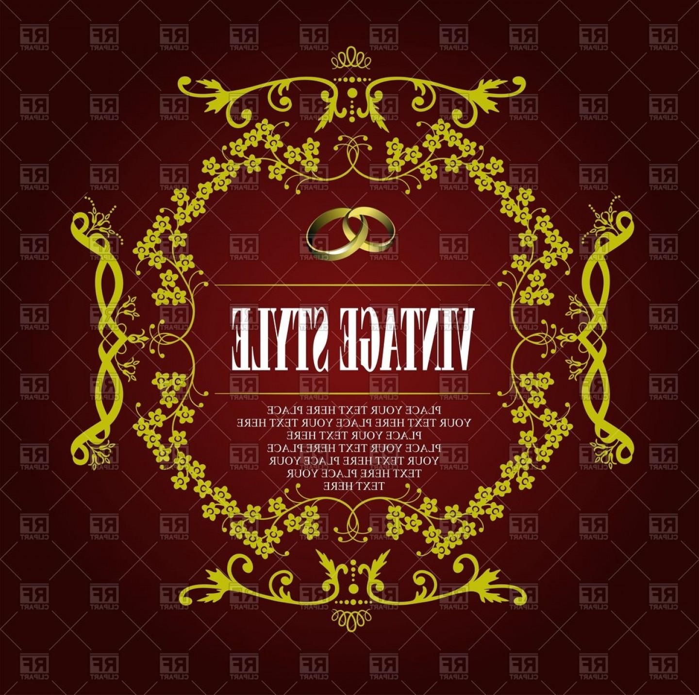 1440x1431 Vintage Gold Ornate Frame Vector Clipart Cqrecords