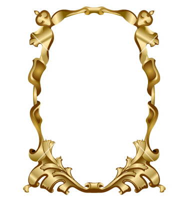 380x400 Vintage Gold Frame Vector