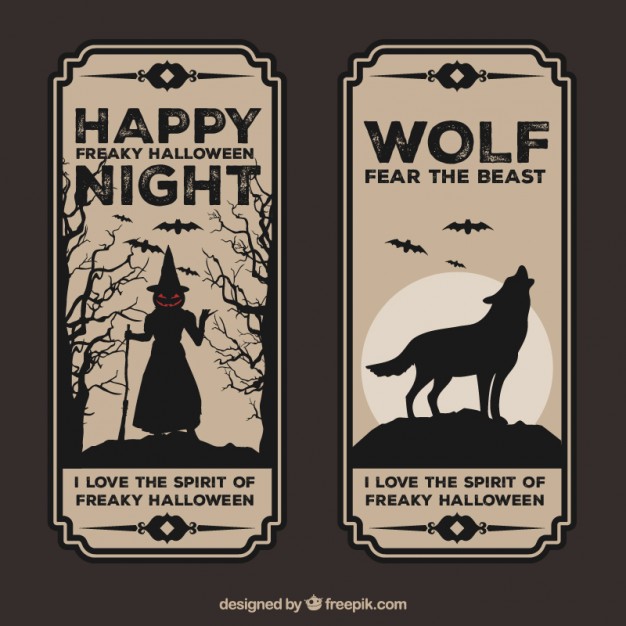 626x626 Retro Halloween Banners Vector Premium Download