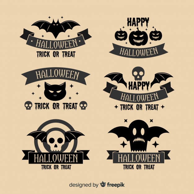 626x626 Vintage Halloween Labels Collection Vector Free Download