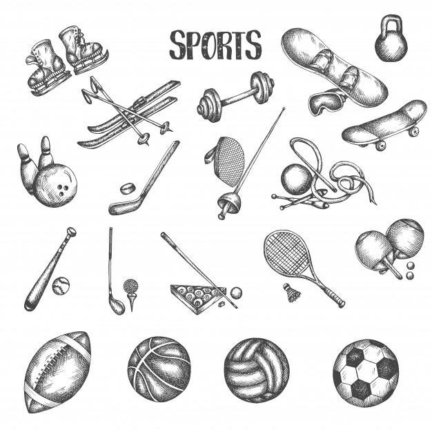 626x626 Sports Vintage Hand Drawn Vector Illustrations Sport And Fitness