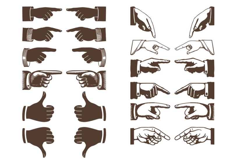 800x560 Vintage Hands Vector Pack