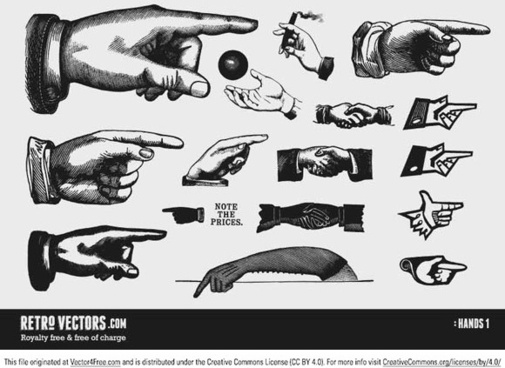 505x368 Antique Pointer Hand Free Vector Download