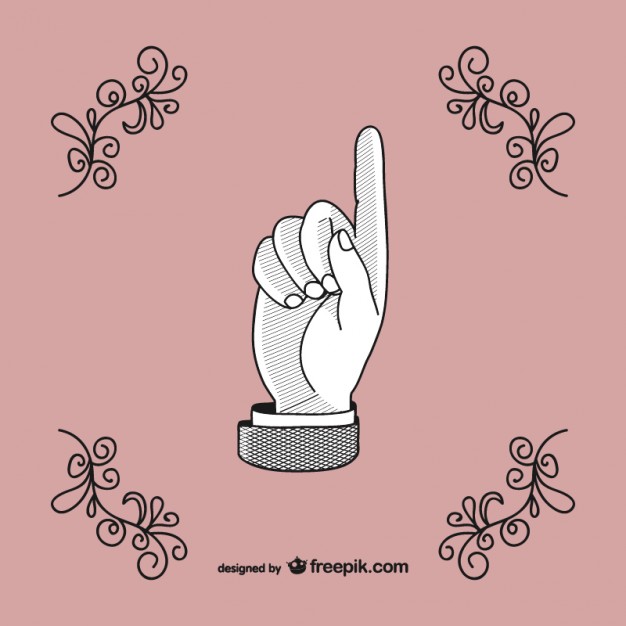 626x626 Vintage Hand Drawn Pointing Hand Vector Free Download