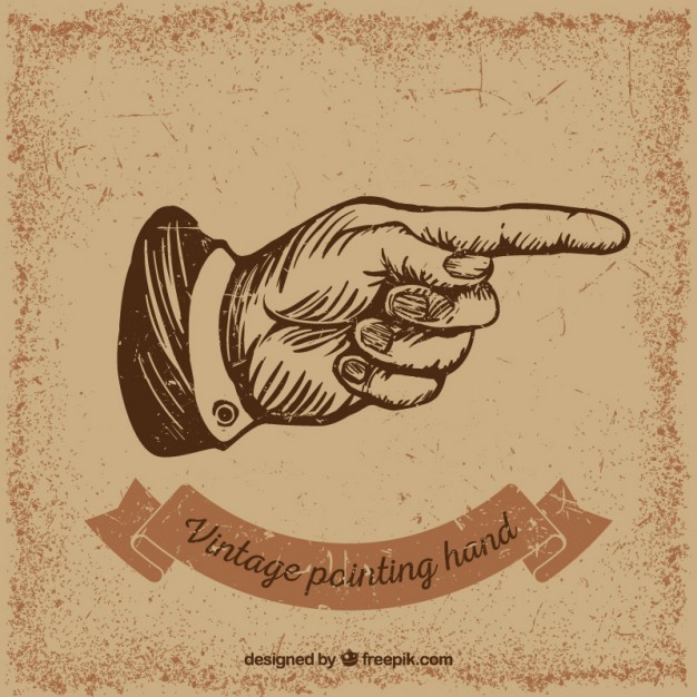 626x626 Vintage Pointing Hand Vector Free Download