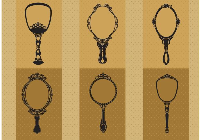 700x490 Hand Drawn Vintage Hand Mirror Vectors