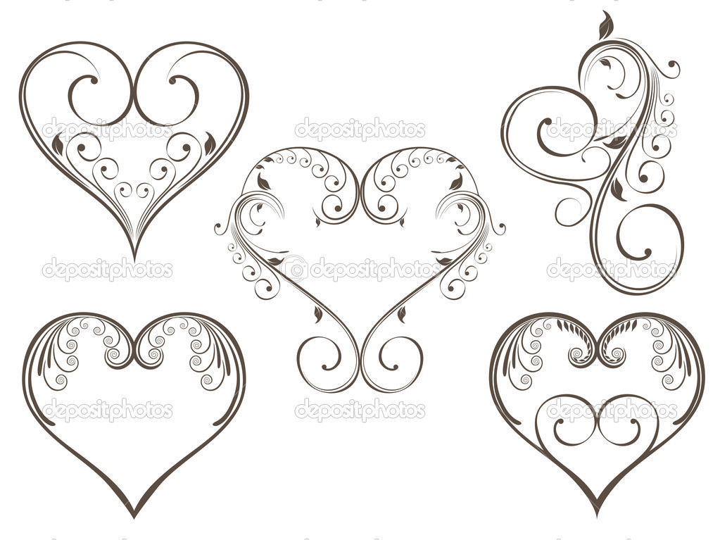 1023x767 Vintage Heart Vector Clip Art Images