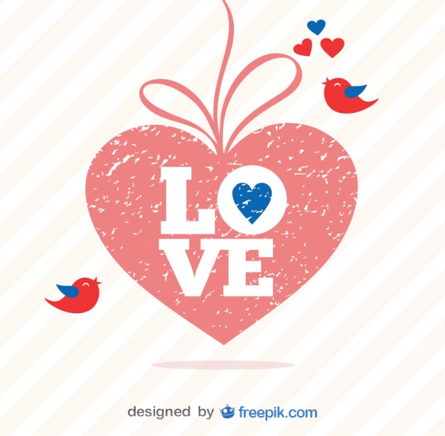 626x614 Retro Valentine's Day Grunge Heart Vector Vector Free Download