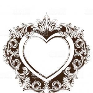 300x300 Vector Filigree With Heart Design Element Isolated Valentines Day