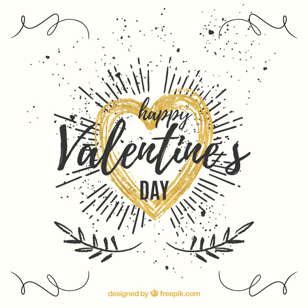 626x626 Vintage Background With Golden Heart Vector Free Download