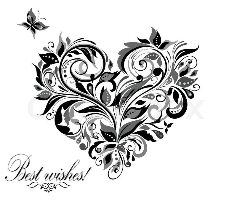 800x725 Vintage Floral Heart Stock Vector Colourbox
