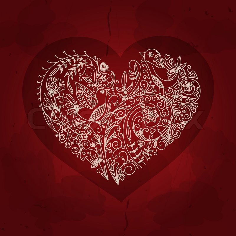 800x800 Vintage Heart Vector On Grunge Stock Vector Colourbox
