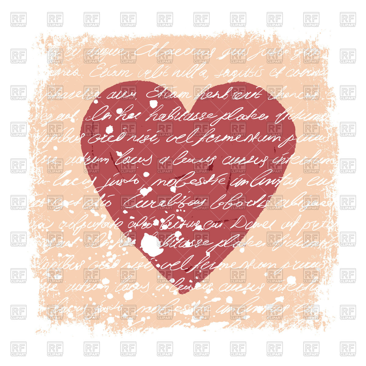 1200x1200 Vintage Style Romantic Letter With Heart Vector Image