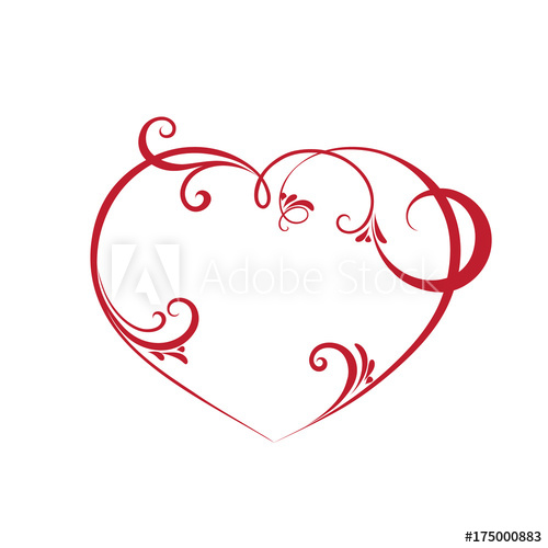 500x500 Abstract Floral Vintage Heart Vector Element For Design