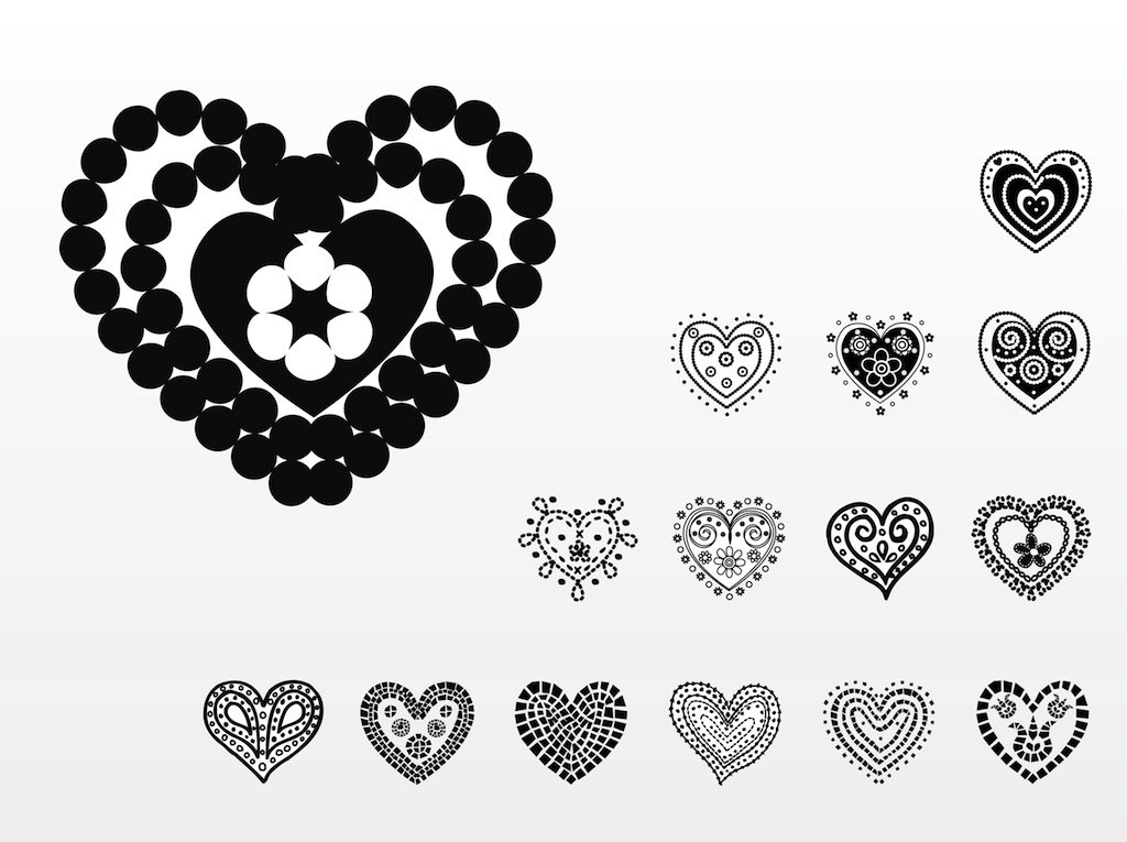 1024x765 Beautiful Hearts Vectors Vector Art Graphics