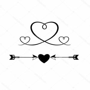 300x300 Black And White Arrow Through Heart Vector Newwaysys