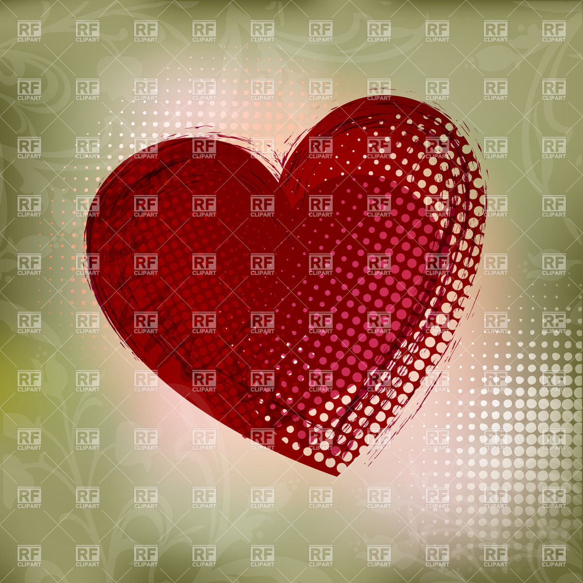 1200x1200 Cute Vector Background With Vintage Hearts Vector Image Of Icons