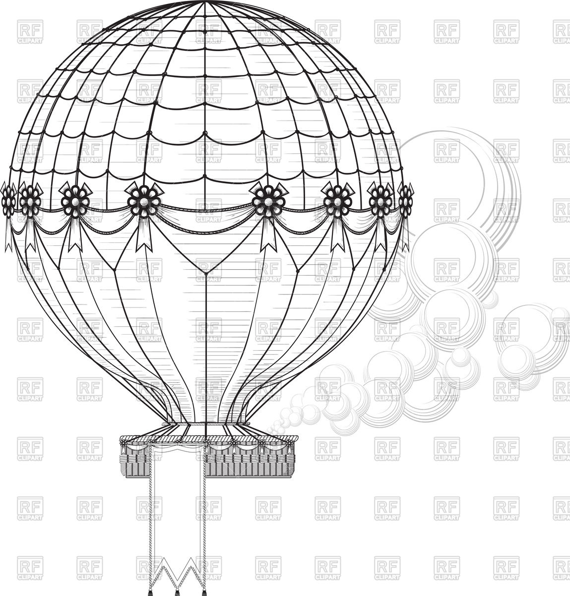 1149x1200 Banner With Vintage Hot Air Balloon Vector Image Of Objects