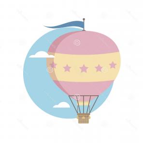 300x300 Retro Vintage Hot Air Balloon Vector Flat Illustration Retro