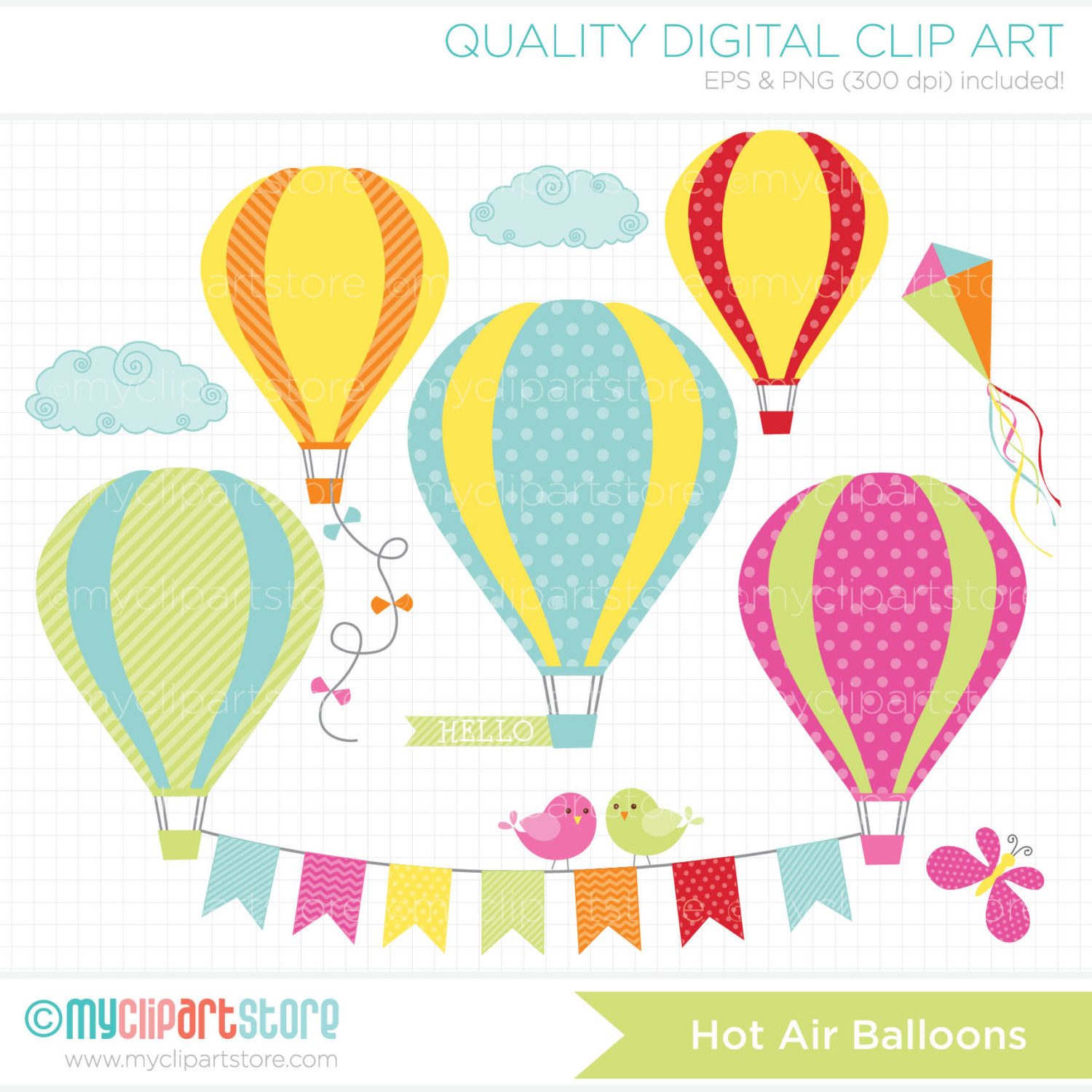 1500x1500 Free Clipart Hot Air Balloons